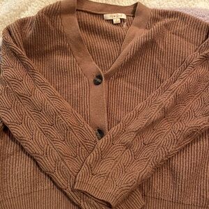 Soft brown button up sweater